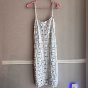 Vintage Ralph Lauren White Crochet Boho Dress